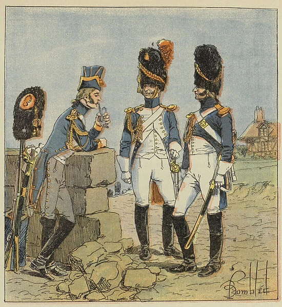 Garde imperiale, Grenadiers, Petite tenue, Grande tenue, Tenue de campagne (colour litho)