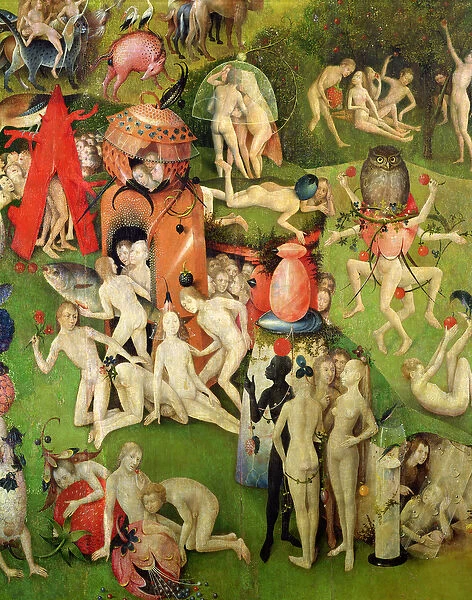 The Garden of Earthly Delights: Allegory of Luxury, central panel of triptych, c