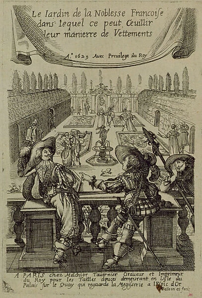 The garden of the French nobility, c. 1640 (engraving)