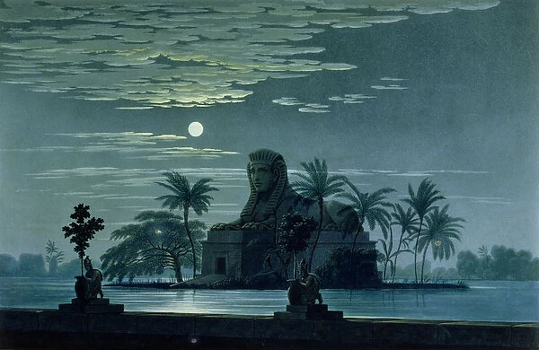 Garden scene with the Sphinx in moonlight, Act II scene 3