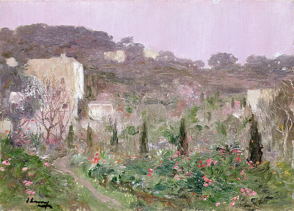 A Garden in the South of France (oil on canvas)
