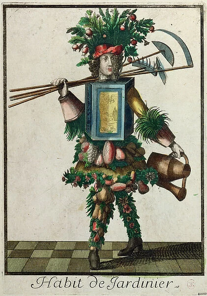 The Gardeners Costume (coloured engraving)