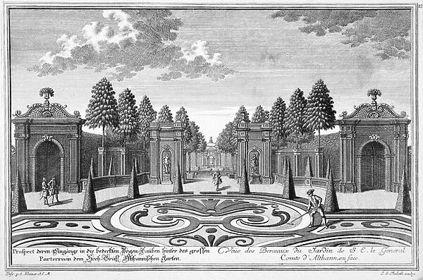 The gardens of Count Althan, Vienna, from Vorstellung folgender Lustgarten ausser