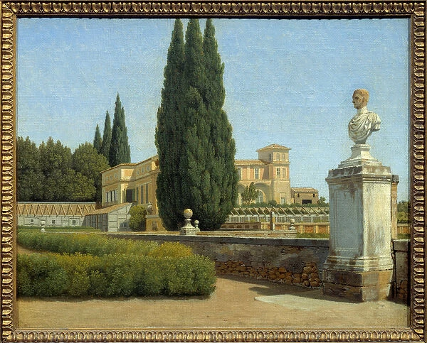 In the gardens of Villa Albani. Painting by Christoffer Wilhelm Eckersberg (1783-1853) Ec