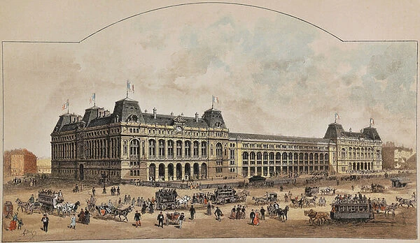 Gare Saint-Lazare (Saint Lazare) in 1887 by Auguste Victor Deroy (1825-1906)