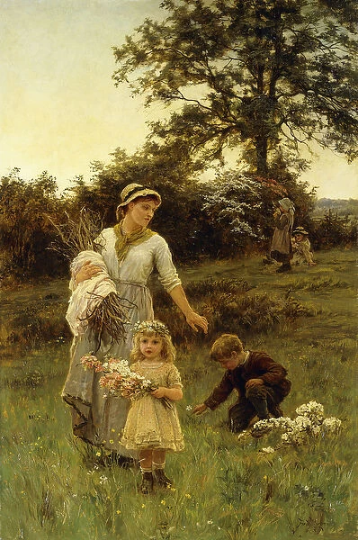 The Garland, (oil on canvas)