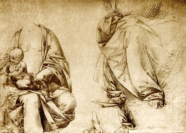 Two garment studies to a Madonna