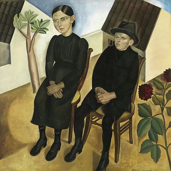 Gaston and his Sister, 1923 (oil on canvas)