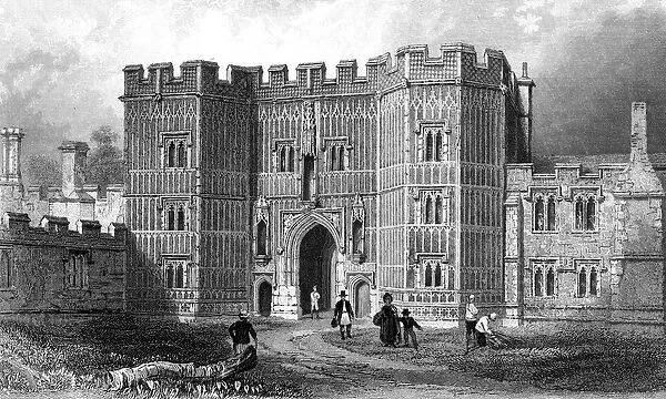 Gateway of St. Osyths Priory, Essex, engraved by Henry Adland, 1833 (engraving)