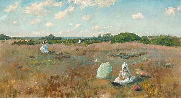 Gathering Autumn Flowers, 1894-5 (oil on canvas)
