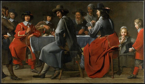 Gathering of Gamblers with Hurdy-Gurdy Player, c. 1660 (oil on canvas)