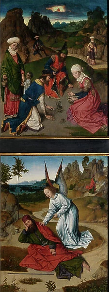 The Gathering of the Manna and Elijah in the Desert, from the Altarpiece of the Holy Sacrament, c. 1464-68 (oil on panel)