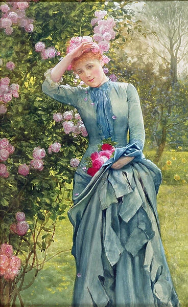 Gathering Roses, c. 1880 (watercolour on paper)