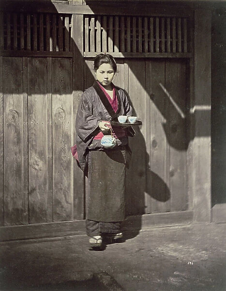 Geisha girl, 1870s (albumen print)