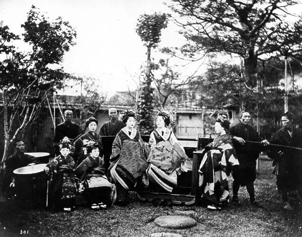 Geisha Girls, c. 1870s (b  /  w photo)