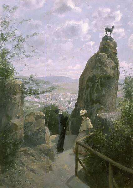 Gemse am Hirschensprung (The Chamois on Stags Leap), 1895 (watercolour)