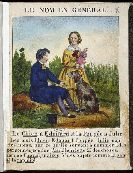 The name in general (a boy with a dog and a girl with a doll) - in '