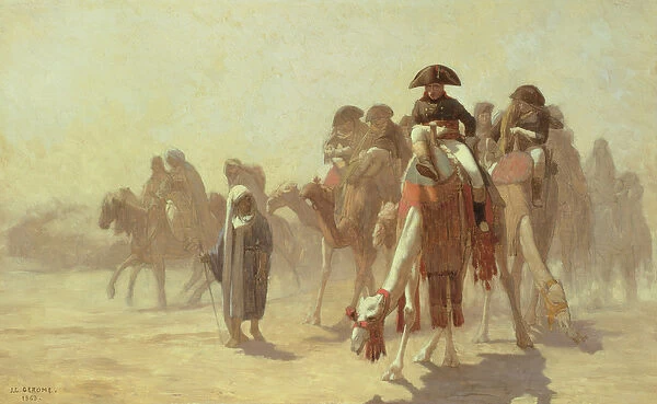 General Bonaparte with his Military Staff in Egypt, 1863 (pencil & oil on canvas)