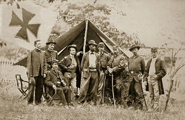 General Charles Griffin and Officers, 1861-65 (b  /  w photo)