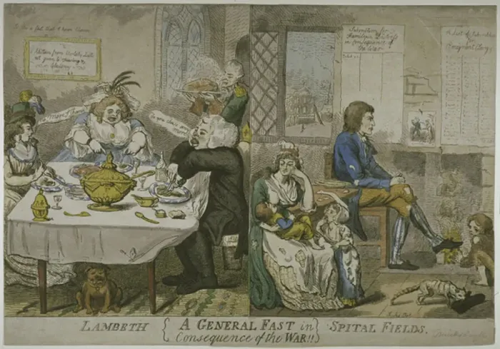 Framed Print : A General Fast in consequence of the War!!'... c.1794 (coloured etching)