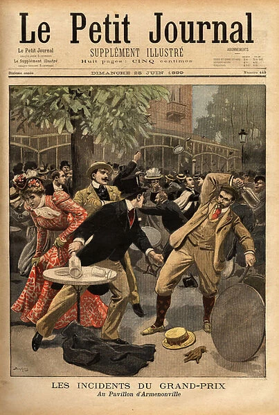 General fight at the Longchamp Grand Prix races, the origin of which is due to the declarations of Charles Dupuy (1851-1923), Minister of Interior and Religious Affairs