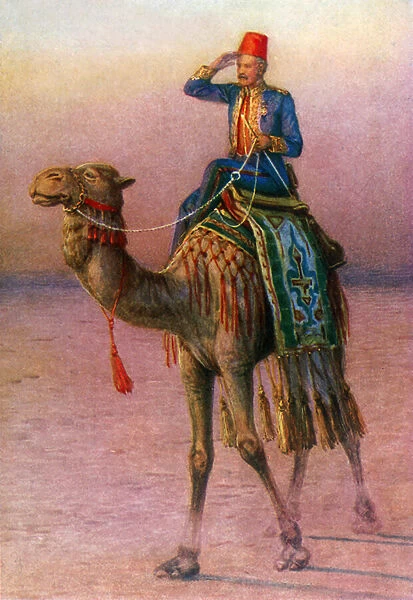 General Gordon in the desert (colour litho)