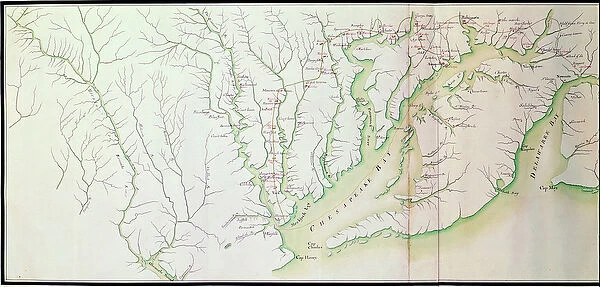 General map of the camps and marche of the army in America on the orders of Rochambeau