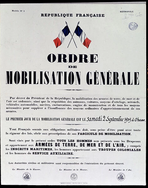 General Mobilization Order, 1939