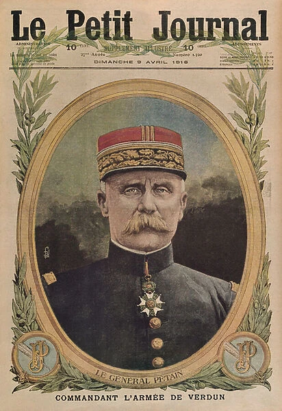 General Petain commanding the army of Verdun, front cover illustration from