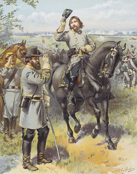 General Pickett taking the order to charge from General Longstreet, Battle of Gettysburg