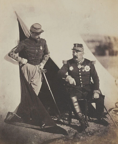 General Pierre Bosquet (1810-61) and Captain Dampierre, from an alburm of 52 photographs