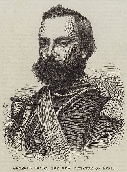 General Prado, the New Dictator of Peru (engraving)