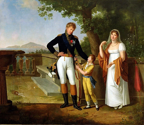 General Rossetti (1776-1840) Commandant of Naples and his Family, c. 1813 (oil on canvas)