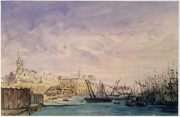 General View of Algiers, 1845 (w  /  c on paper)