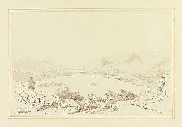 General View of Lake of Derwent Water (pen & ink with w / c over graphite on wove paper)