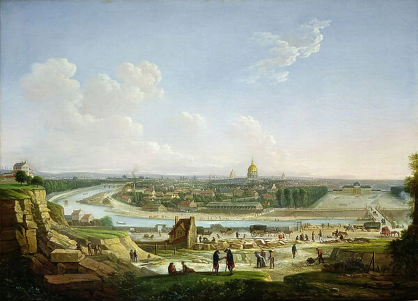 General View of Paris from the Chaillot Hill, 1818 (oil on canvas)