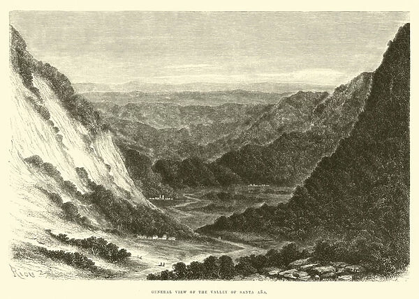 General view of the Valley of Santa Ana (engraving)