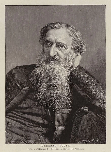 General William Booth, British founder of the Salvation Army (litho)