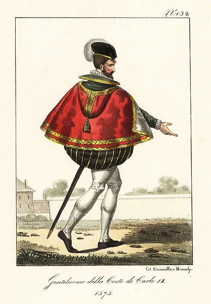 Gentleman at the court of King Charles IX of France, 1575. 1825 (lithograph)