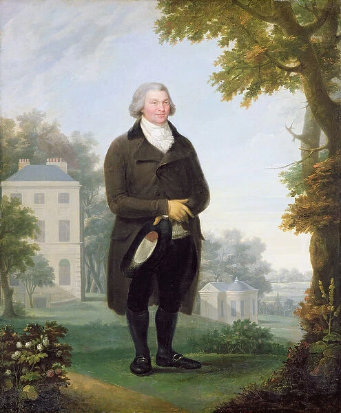 Gentleman in the Grounds of his House, c. 1800-10 (oil on canvas)