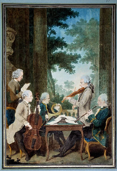 Gentlemen Duport, Vachon, Rodolphe, Provers and Vernier Portrait of a group of musicians