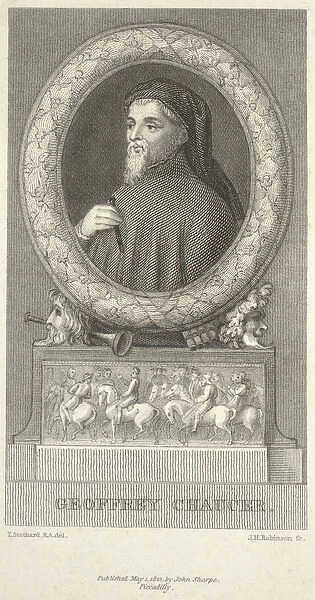 Geoffrey Chaucer, engraved by John Henry Robinson (1796-1871), 1822 (etching)