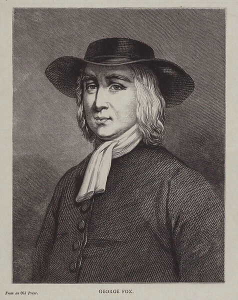 George Fox, English Dissenter and Quaker (engraving)