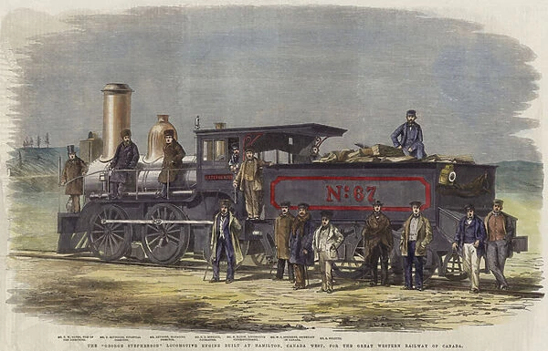 The George Stephenson locomotive built at Hamilton (coloured engraving)
