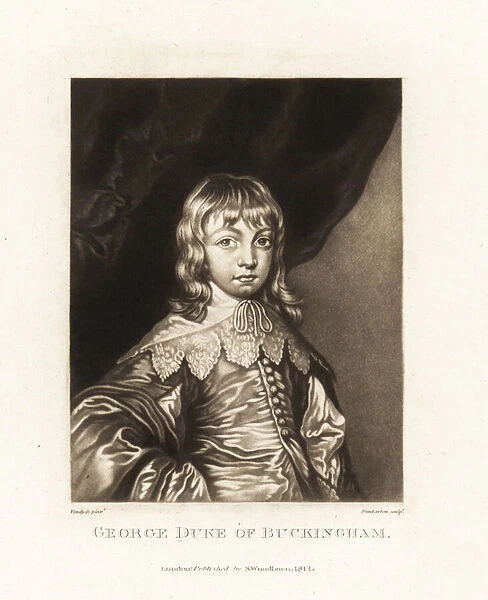George Villiers, 2nd Duke of Buckingham, as a young boy. 1814 (engraving)