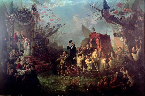 George Washington arriving in New York City, April 30, 1789 (oil on canvas)