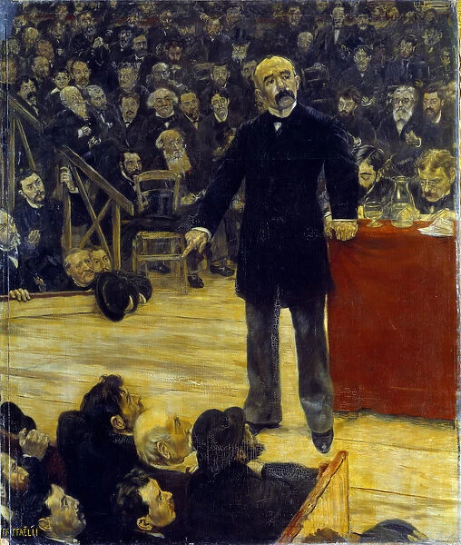 Georges Clemenceau (1841-1929) giving a speech at the Fernando Circus (1883)