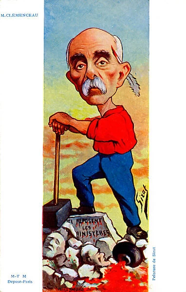 Georges Clemenceau - caricature by Sirat