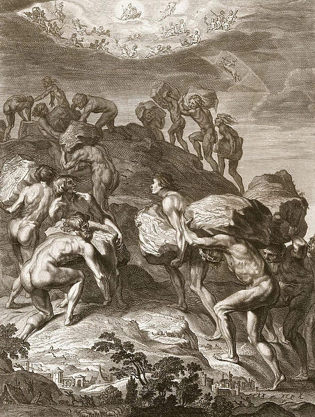 The Giants Attempt to Scale Heaven by Piling Mountains Upon Another, 1731 (engraving)