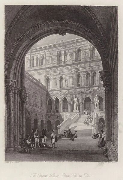 The Giants Stairs, Ducal Palace, Venice (engraving)